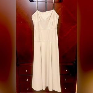 ZARA Midi Faux Leather Dress Cream Sz S